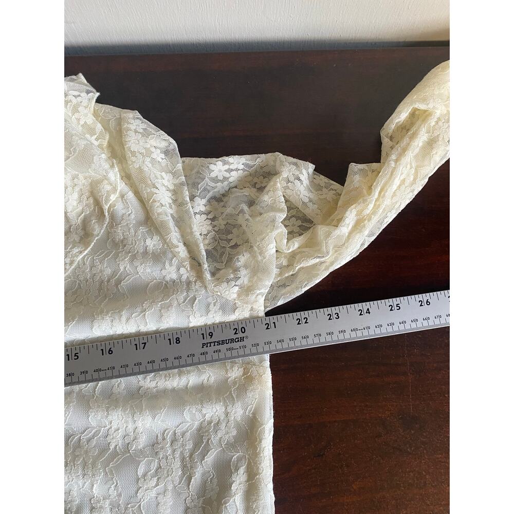 NWT American Eagle Lace V-Neck Victorian Regency Cropped Long Sleeve Blouse L - Picture 7 of 9